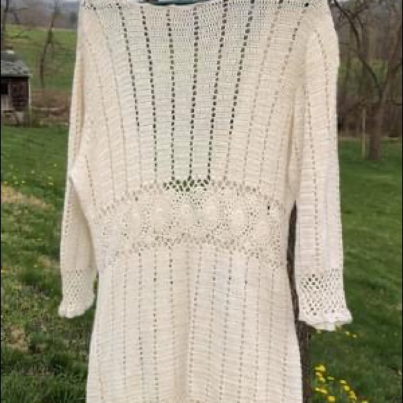 Delicate Crocheted Cotton Cardigan by Nine and Co. - Picture 2 of 3
